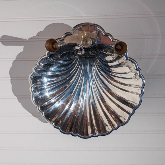 Sheffield Silver Co Clam Shell Footed Serving Dish Silverplated Scalloped Vtg - Picture 2 of 10